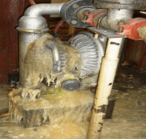 A photo about oil leakage of diaphragm pump